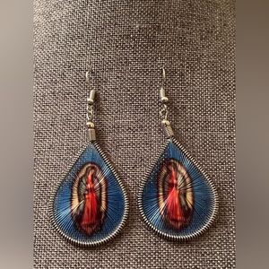 Bohemian Religious Earrings, Madonna Earrings, Bohemian Madonna Jewelry, Holy